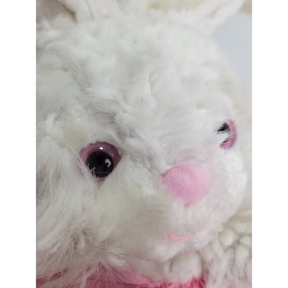 Pink Eye White Rabbit Bunny Floppy Ear Soft Cuddly Plush Stuffed Animal Toy 11" - Picture 7 of 8